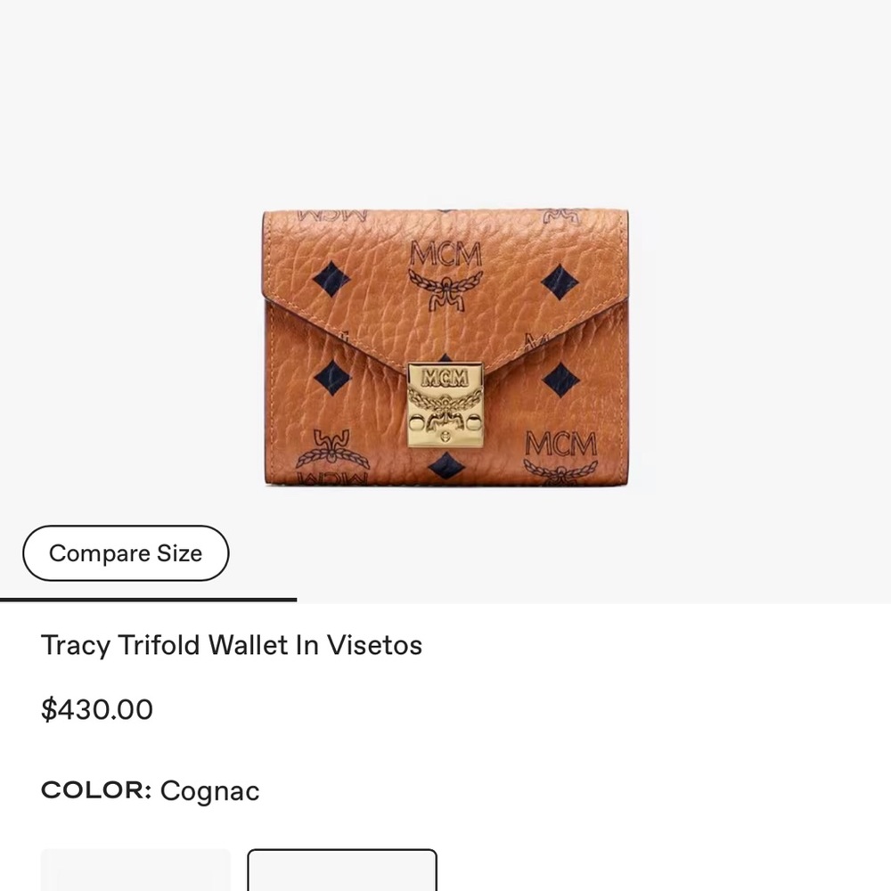 MCM Cognac and Black Trifold Wallet